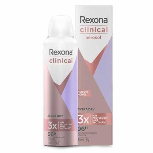 Antitranspirante Aerosol Rexona Clinical Extra Dry 150ml