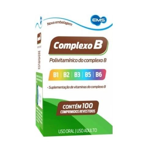 Complexo B 5,45mg + 2mg + 2mg + 20mg + 3mg com 100 Comprimidos Revestidos