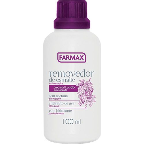 Removedor de Esmalte Sem Acetona Farmax Uva 100ml