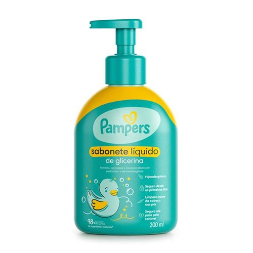 Sabonete Líquido de Glicerina Cabeça aos Pés Pampers 200ml