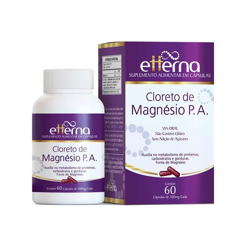 Cloreto de Magnésio P.A Etterna com 60 Cápsulas com 500mg