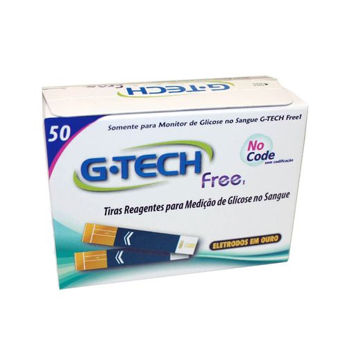 Tiras Reagentes para Medição de Glicose G-Tech Free 1 com 50 Unidades