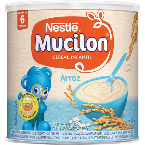 Cereal Infantil Arroz & Aveia Mucilon Lata 400g