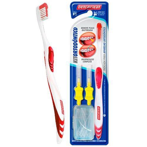 Kit Ortodôntico Dentalclean com 1 Escova Dental + 2 Interdentais Cônicas +1 Caixa Passa Fio com 25 Unidades