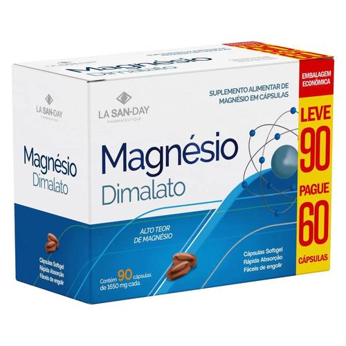 Magnésio Dimalato 1200mg Pague 60 e Leve 90 Cápsulas