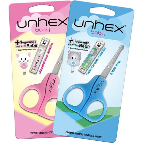 Kit Unhex com 1 Tesoura Baby + 1 Cortador para Unhas