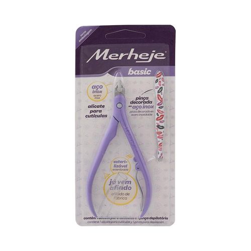 Kit Merheje Basic com 1 Alicate para Cutículas e 1 Pinça Lilás