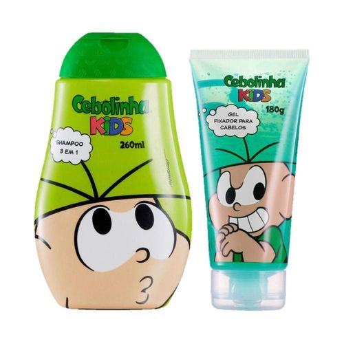 Kit Cia da Natureza Turma da Mônica Cebolinha com 1 Shampoo 260ml + 1 Gel Fixador 180g