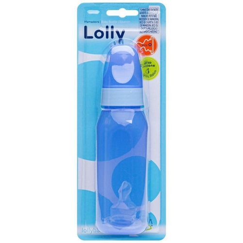 Mamadeira Lolly Essence Clean Cor Azul Capacidade 220ml