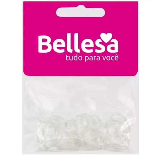 Elástico de Silicone Transparentes para Cabelos Bellesa com 75 Unidades