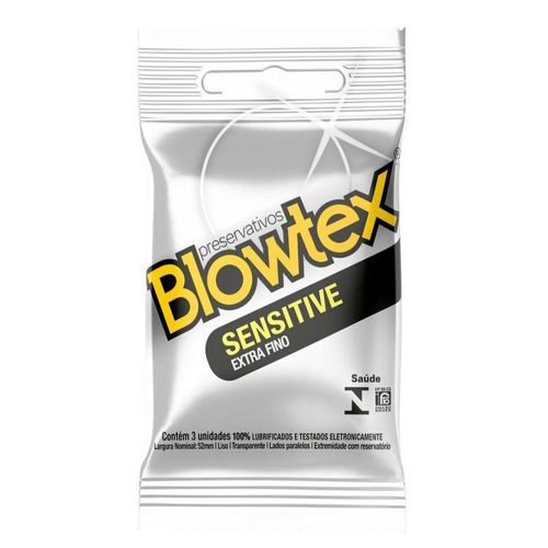 Preservativo Blowtex Sensitive Extra Fina com 3 Unidades