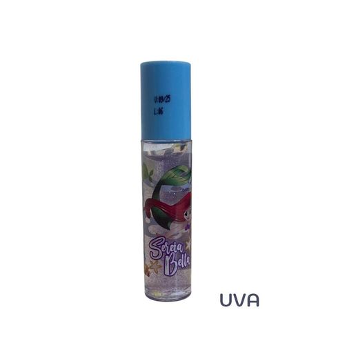 Brilho Labial Safira Sereia Bella Sabor Uva Roll-On 5.5ml