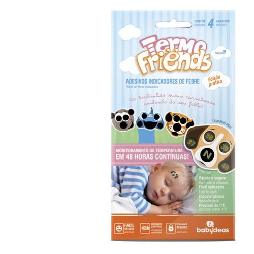 Adesivos Indicadores de Febre Termo Friends Babydeas com 4 Unidades