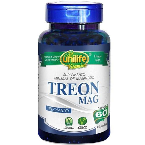 Treon Mag Magnésio Treonato Unilife Vitamins com 60 Cápsulas