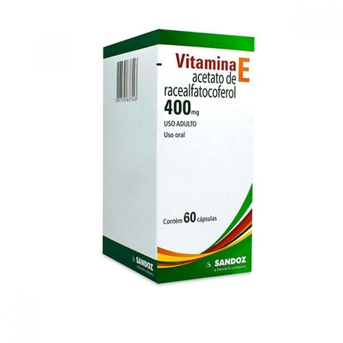 Vitamina E 400mg Sandoz com 60 Cápsulas