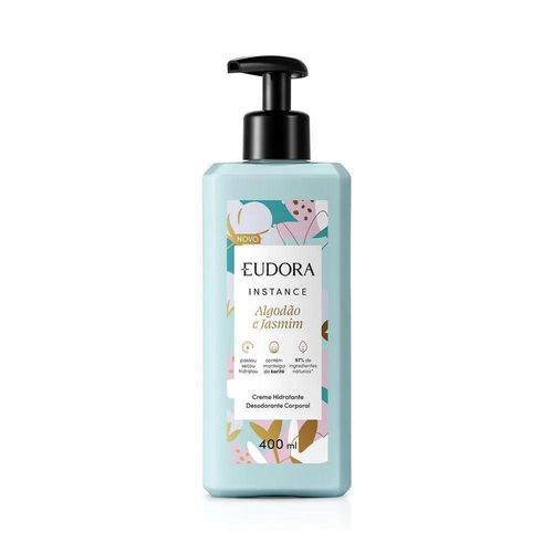 Creme Hidratante Desodorante Corporal Eudora Instance Algodão E Jasmim 400ml