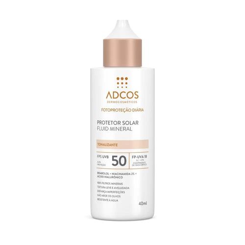 Protetor Solar Facial Adcos Fluid Mineral FPS 50 Tonalizante 40ml