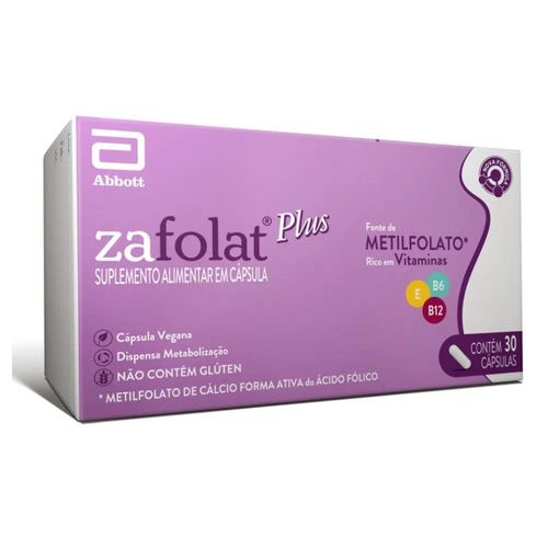 Polivitamínico Zafolat Plus para Gestantes com 30 Cápsulas