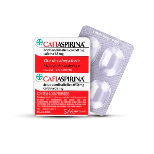 Cafiaspirina 650mg + 65mg com 25 Blísteres com 4 Comprimidos