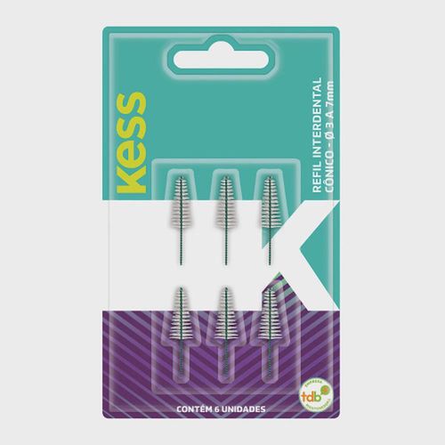 Refil Interdental Cônico Kess com 6 Unidades