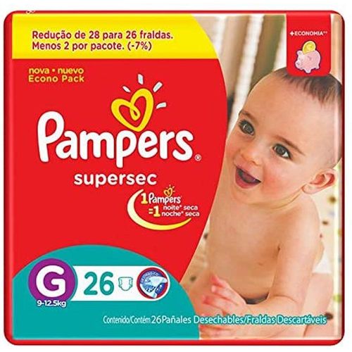 Fralda Pampers Supersec G com 26 Unidades