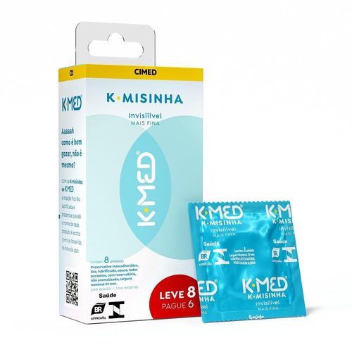 Preservativo K-Med K-Misinha Invisível com 8 Unidades