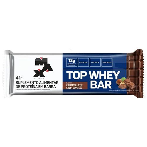 Barra de Proteína Top Whey Bar Sabor Chocolate com Avelã Max Titanium 41g