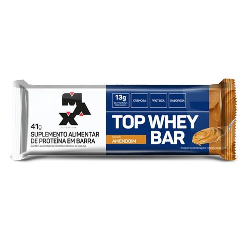 Barra de Proteína Top Whey Bar Sabor Amendoim Max Titanium 41g