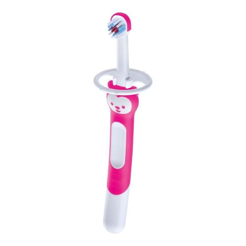 Escova de Dente Infantil MAM Training Brush Rosa com 1 Unidade