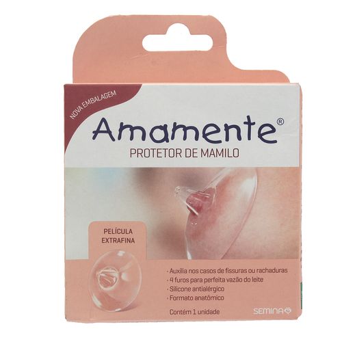 Protetor de Mamilo Bico de Silicone Amamente com 1 Unidade