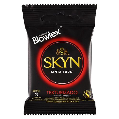 Preservativo Blowtex Skyn Texturizado com 3 Unidades