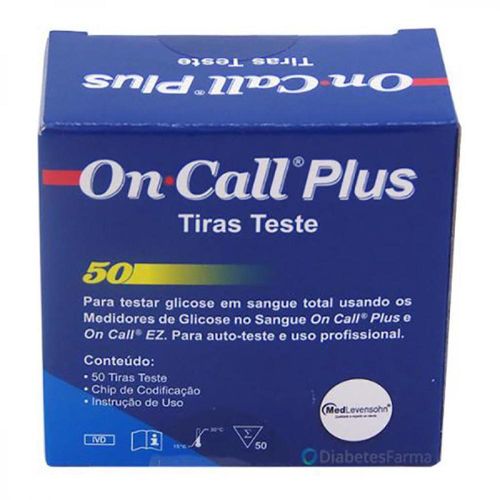 Tira Para Medição De Glicose On Call Plus com 50 Unidades