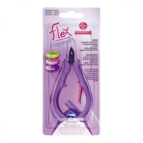 Alicate de Cutícula Mundial Flex Fragrance Roxo com 1 Unidade