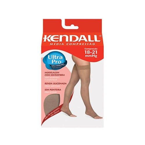 Meia Kendall 7/8 Média Compressão com Silicone sem Ponteira Mel GG com 1 Par