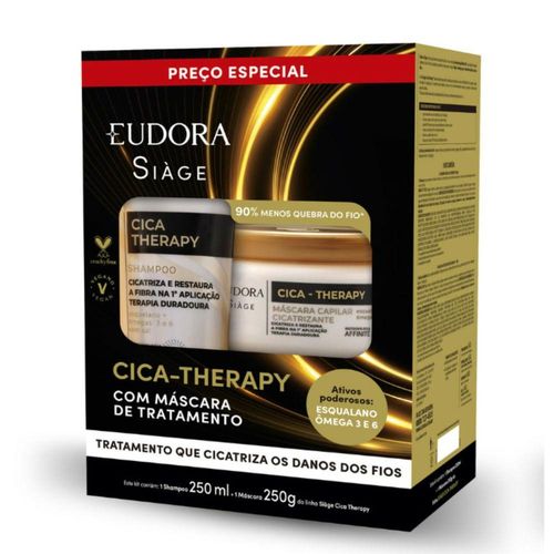 Kit Eudora Siàge Cica Therapy com 1 Shampoo 250ml + 1 Máscara Capilar 250g