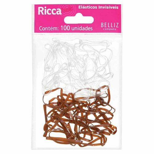 Elástico para Cabelo Ricca Invisível com 100 Unidades