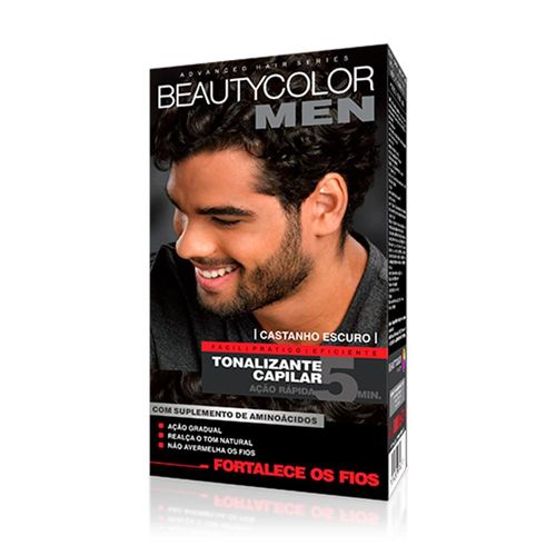 Kit BeautyColor Tonalizante Capilar Gel Men Castanho sem Amonia com 1 Unidade