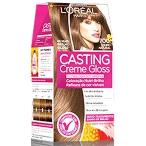 Kit Casting Gloss Tintura Creme Louro Natural 700 Condicionador Arginina Cabelo Seco com 1 Unidade