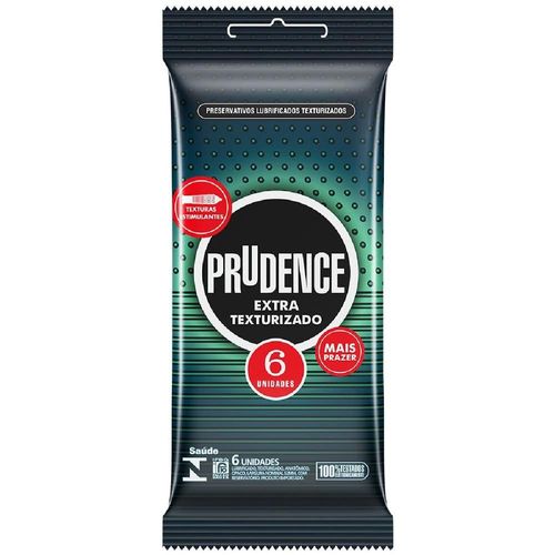 Preservativo Prudence Extra Texturizado com 6 Unidades