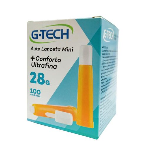 Auto Lanceta Mini G-Tech Conforto Ultrafina com 100 Unidades com 28g