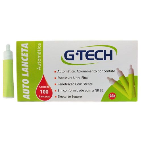 Auto Lancetas G-Tech Tamanho 23G com 100 Unidades