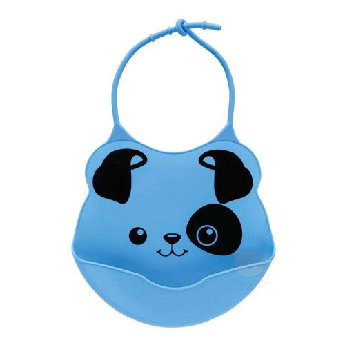 Babador Buba Baby de Silicone com Bolso Cachorro Azul com 1 Unidade