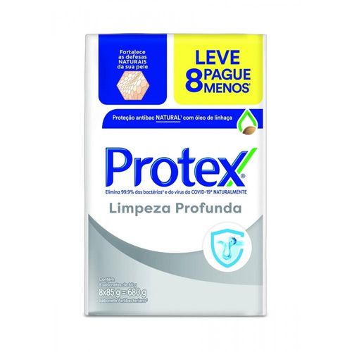 Sabonetes em Barra Protex Limpeza Profunda Original com 8 Unidades com 85g