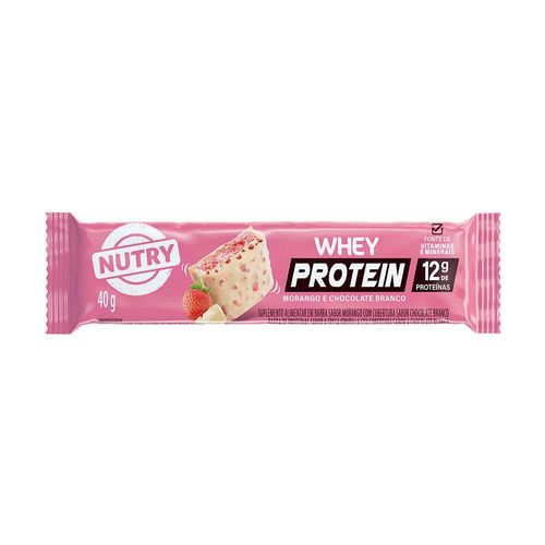 Barra de Protein Bar Nutry Morango e Chocolate Branco