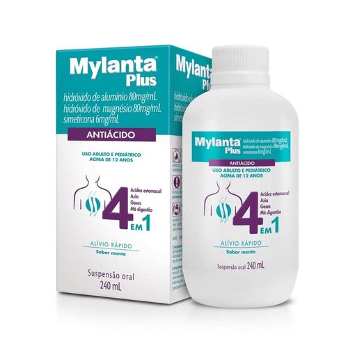 Mylanta Plus 80mg/ml + 80mg/ml + 6mg/ml Suspensão de Uso Oral Sabor Menta