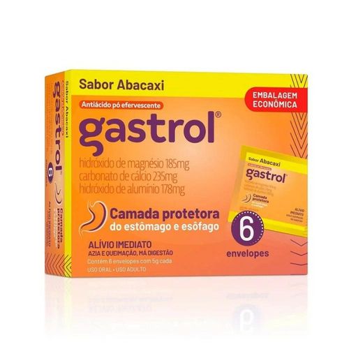 Gastrol 37mg/g + 47mg/g + 35,6mg/g Pó Efervescente Sabor Abacaxi