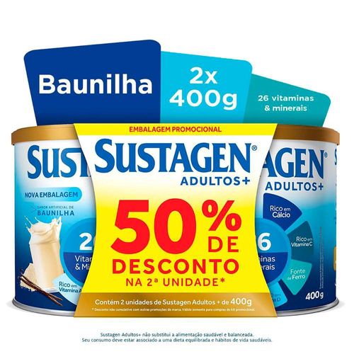 Kit Suplemento Alimentar Sustagen Adultos+ Baunilha