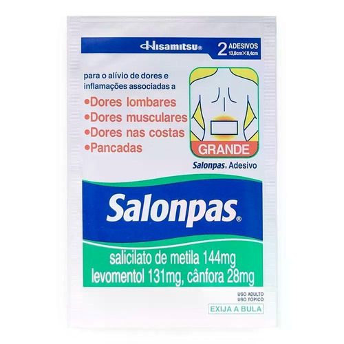 Salonpas Adesivo 144mg + 131mg + 28mg Tamanho 13cm X 8,4cm Envelope