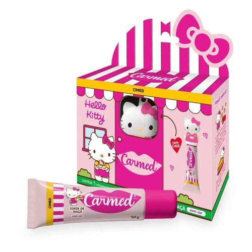 Hidratante Labial Carmed Hello Kitty Torta de Maçã com Cor com Case