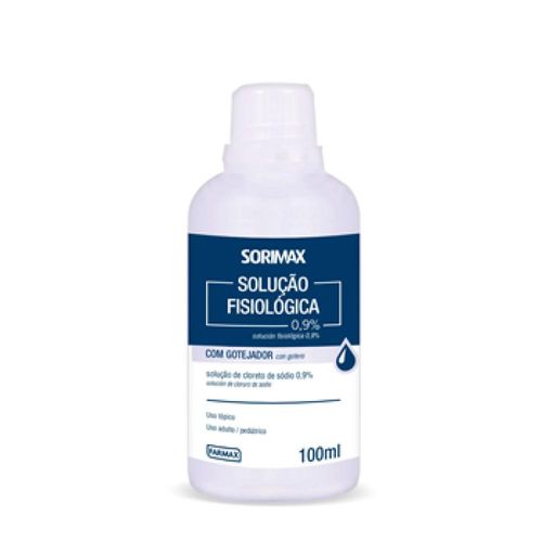 Solução Fisiológica 0,9% com Gotejador Sorimax 100ml